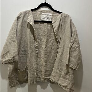 notPERFECTLINEN Beige Linen Blazer